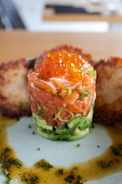 istock Salmon tartare with avocado and salmon roe 2248748056
