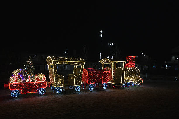 istock A close-up of a cheerful Christmas train. 2248760855