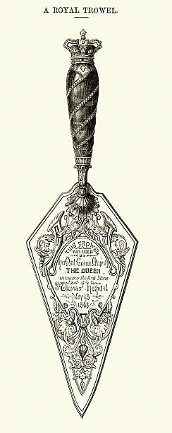 Royal trowel used by Queen Victoria to lay the first stone of St Thomas' Hospital, illustration, 19th Century