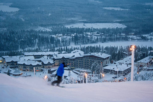 Winter nature background ski resort