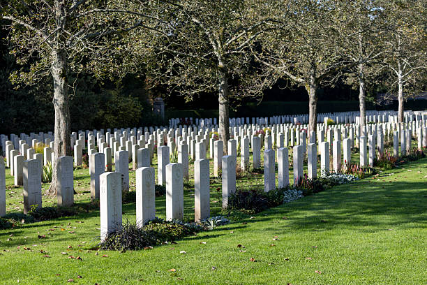 Cologne, Germany, October 1, 2025: Ehrenfriedhof World War military cemetery in Cologne