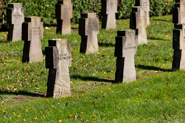 Cologne, Germany, October 1, 2025: Ehrenfriedhof World War military cemetery in Cologne