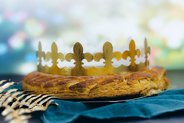 istock Delicious royal galette with crown on a table with boke. 2248783130