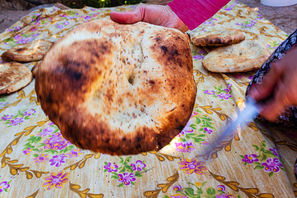 Making tandoori bread at home.