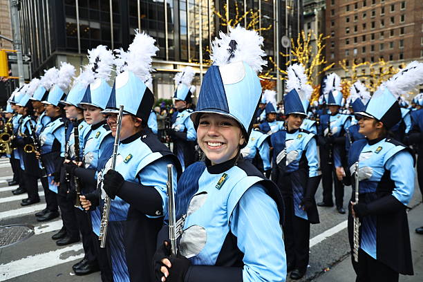 Harrisburg, PA, USA  November 22, 2025: Toy soldiers march and perform in the Holiday Parade held in the downtown of the capital city.