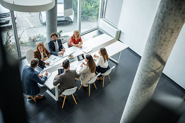 istock Business professionals discussing project during corporate team meeting 2248787455