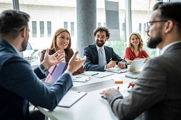istock Business professionals discussing project during corporate team meeting 2248787468