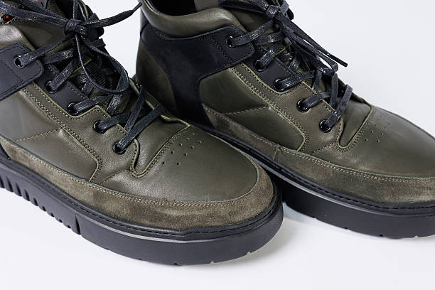 istock Leather short men's boots on a white background. Winter boots collection 2022. 2248788120