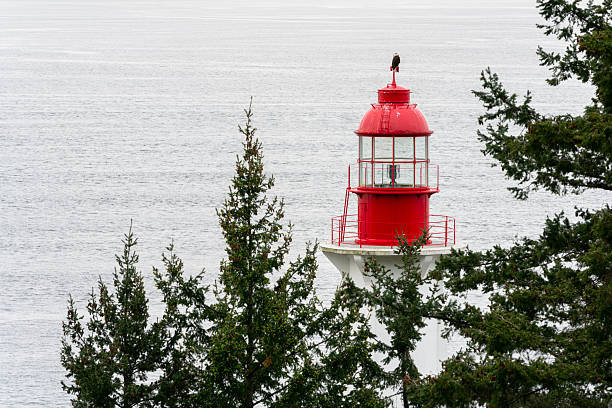 Historic Point Atkinson Lighthouse, overlooking Georgia Strait. Vancouver, British Columbia, Canada.