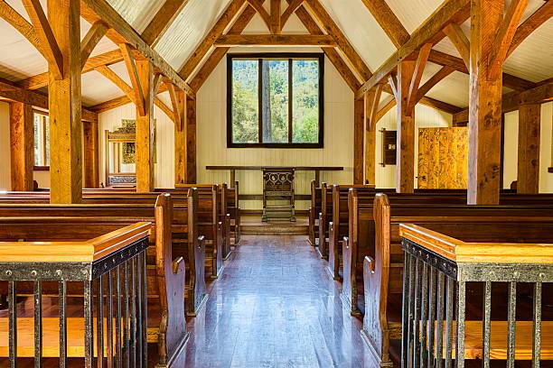 istock Simple Wooden Inside Church Building 2248799655
