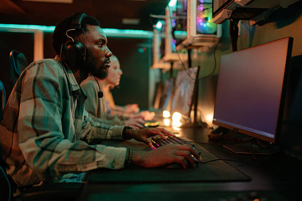 istock Young man playing video game during esports tournament 2248800952