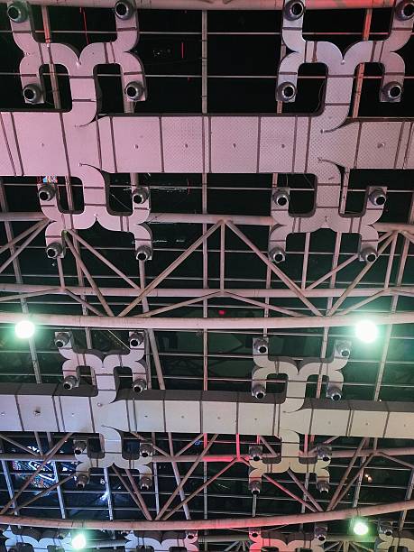 istock Beautiful night indoor architecture ceiling interior design structure city building view 2248803435