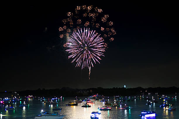 istock Fourth of July Fireworks over lake 2248805739