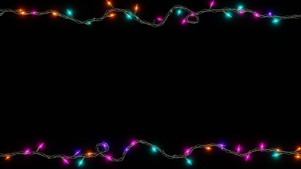 istock Horizontal abstract Christmas fairy lights garland led neon multicolor frame border copyspace background Xmas New Year greeting postcard banner template illumination festive decoration celebration 2248808877