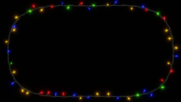 istock Horizontal abstract Christmas New Year festive garland lights led neon multicolor frame border copyspace background greeting postcard banner template holiday winter illumination decoration celebration 2248808878