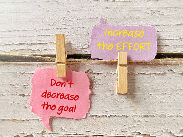 istock Motivational effort vs goal message on colorful notes 2248815846