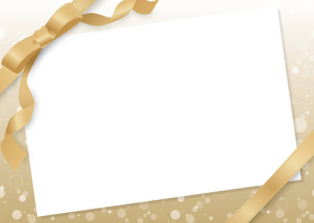 istock Decorative Ribbon Frame Template Vector with Champagne Gold Ribbon and Bubble Background 2248816515