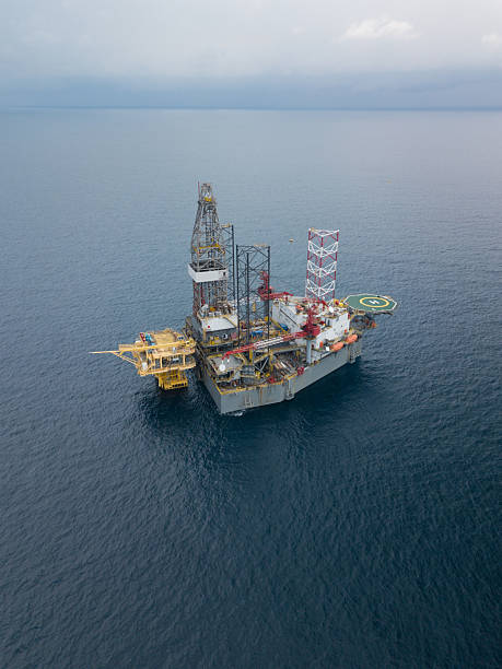 istock Aerial view offshore jack up rig at the offshore location 2248817878