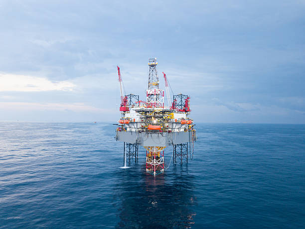 istock Aerial view offshore jack up rig at the offshore location 2248817896