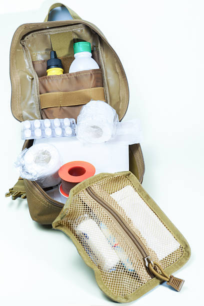 istock Tactical first aid kit with medical supplies 2248821758