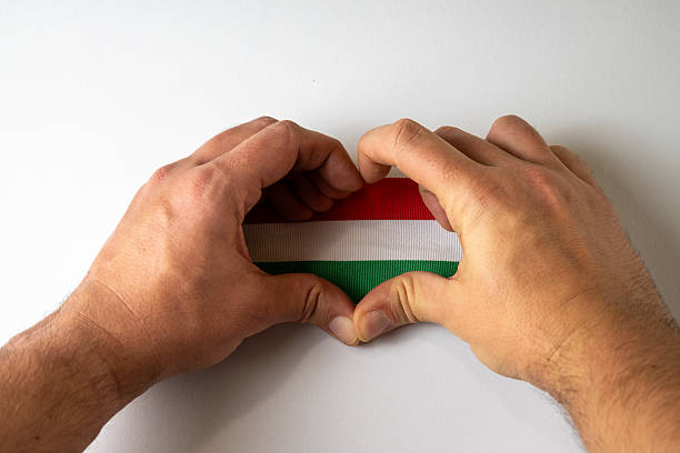 Hands Heart Over Hungarian Flag