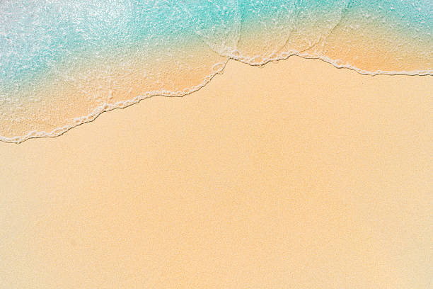 istock beautifully wave on  sand beach, closeup, top view 2248822808