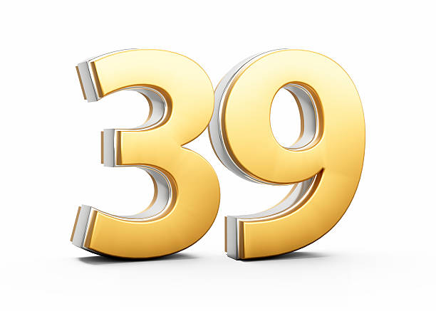 istock 3D Golden Shiny Number 39 Thirty Nine With Silver Outline On White Background 3D Illustration 2248827404