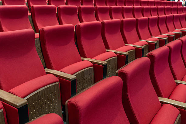 istock The neat and empty red seats in the large conference room 2248827879