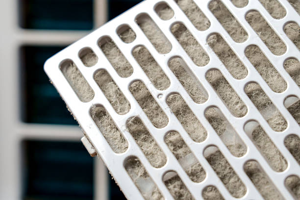 istock Home ventilation air purifier filter contaminated with dust fibers 2248828232