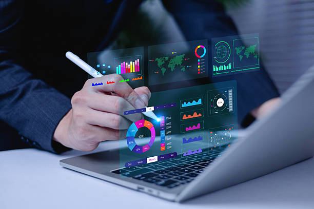 istock A person works on a laptop with a dashboard for data analysis and database-connected metrics for operations in finance, sales, marketing, digital transformation, and business intelligence. 2248829565