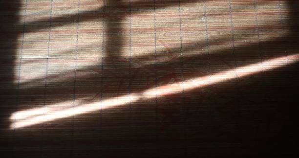 istock Horizontal Sun Ray Casting Long Shadows Across a Woven Natural Mat 2248831122