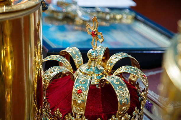 Church crown in a gold frame. Religious traditions