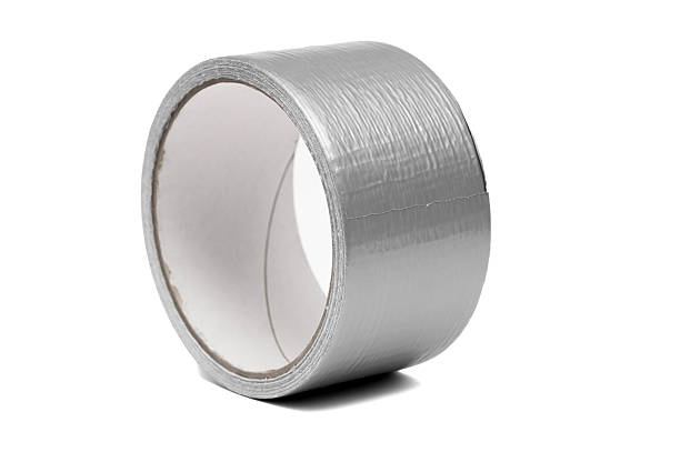 istock Silver fabric repair tape wound on a paper roll, one piece 2248833851
