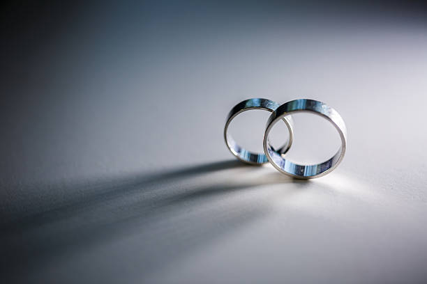 rustic wedding ring isolated on white background.