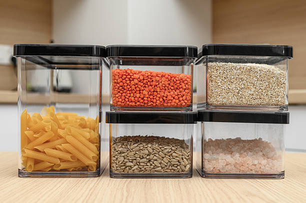 istock Kitchen items, bulk products in airtight plastic containers in the kitchen, airtight boxes 2248834768