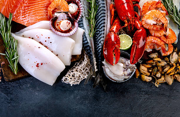 istock Assorted seafood. Mediterannean food concept. 2248835371