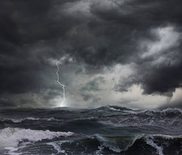 istock Storm at sea with lightening bolt 2248837432
