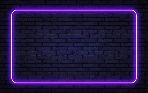 istock Vibrant purple neon frame glowing on a dark brick wall. The stylish contrast gives a modern, nightlife-inspired atmosphere perfect for ads and digital projects. 2248837794