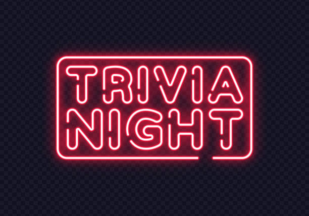 istock Neon light sign with trivia night text in glowing pink lines. Perfect for bar events, quizzes or themed nights. 2248839711