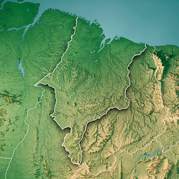 istock Maranhao Brazil Topographic Map 3D Render Color Border 2248845372
