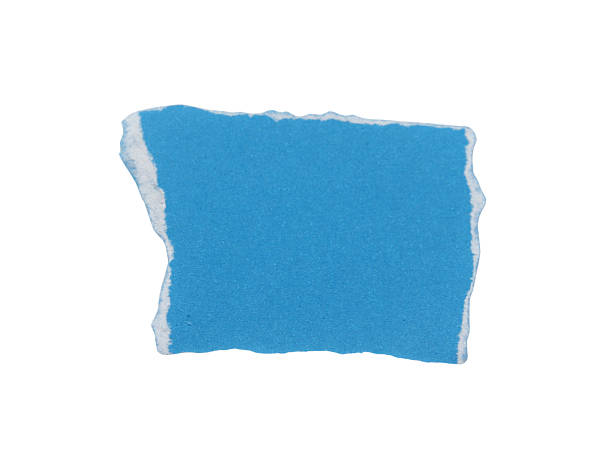 istock Pieces of torn or cut blue paper, design elements isolated on white background  with clipping path. 2248845797