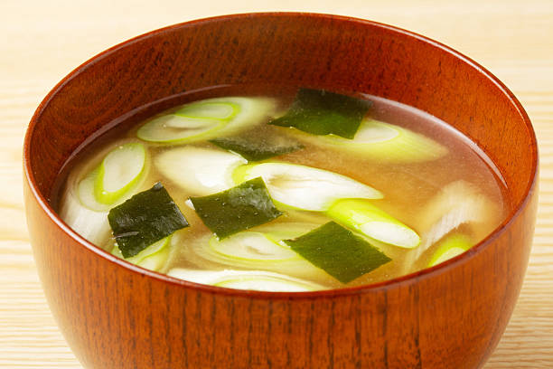 miso soup with long green onion