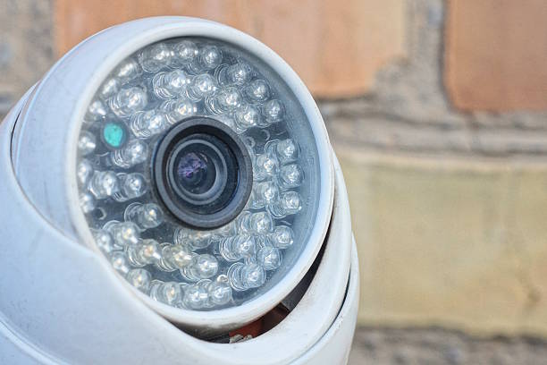 istock A one white webcam against the backdrop of a brown brick wall 2248850386