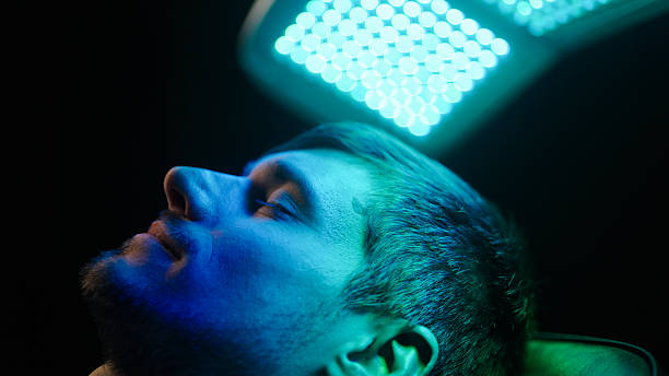 istock Hair Growth or strengthening by blue light  lamp exposure. 2248852684