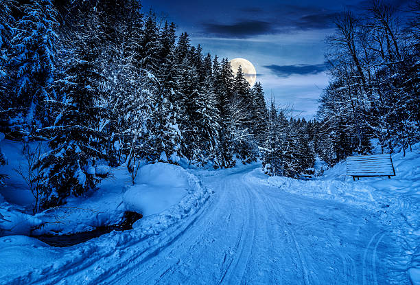 istock winter mountain landscape at night 2248865554