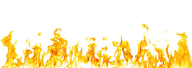 istock Bright orange flames rising across the bottom of a white background create a dramatic fire effect ideal for heat concepts, burning visuals, and creative design elements for various projects. 2248866707