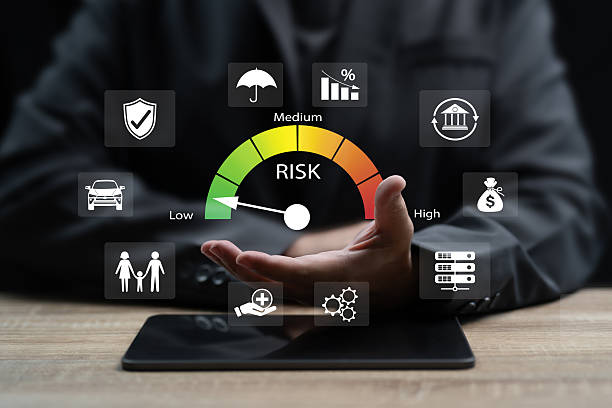 istock Risk assessment and management concept, Businessman Management, Low-Risk Strategy with Modern Analytics Technology, Financial Evaluation, Health, Insurance Protection, Digital Decision-Support Tools 2248871654