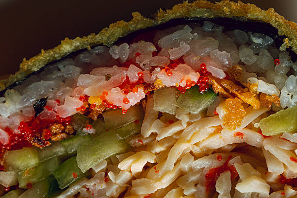 istock Sushi burger close up in cross section macro texture 2248878021