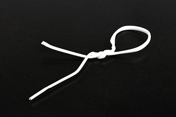 istock White Plastic Cable Tie Looped and Secured on Black Background 2248878023
