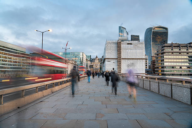 istock Double decker bus in London street 2248878077